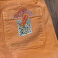 Patchwork Orange reworked Madewell shorts, size 28”