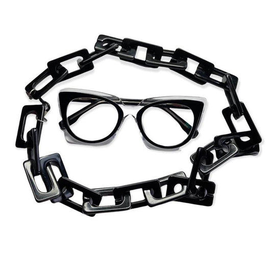 Funky fake glasses with matching chain