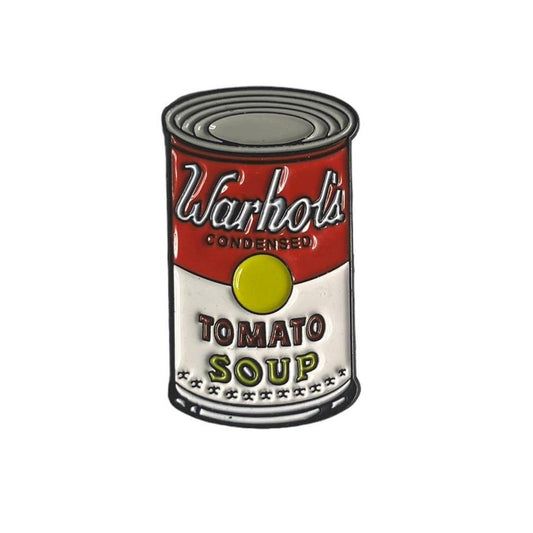 Warhol soup can enamel pin