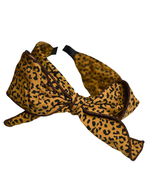 Wild Child animal print bow tie headband